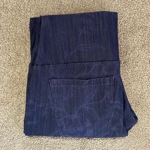Jeggings. Blue with a hint of a floral pattern. Size medium.